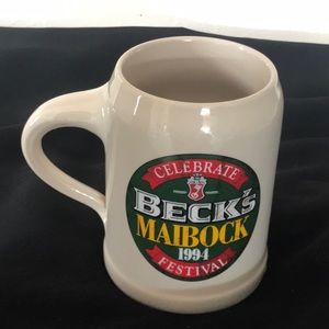 Vintage 1994 Beck's Maibock Festival stein mug 0.5l heavy